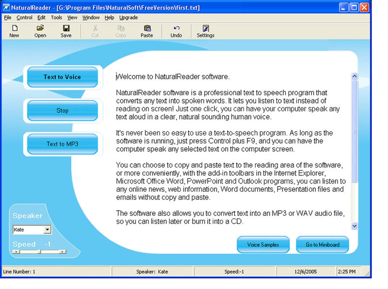 Natural Voice Text to Speech Reader Screenshot
